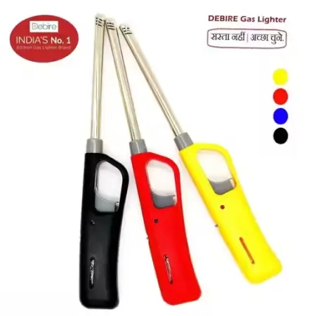 Steel-Plastic Refillable Gas Lighter – Pack of 2 ( multi, OS )