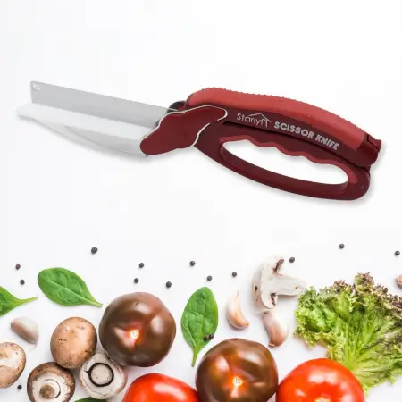 2-in-1 Kitchen Knife Scissor with Chopping Board Multi-Purpose Cutter ( default, Standard ).