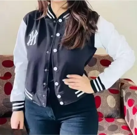 Stylish NY Varsity Jacket – Women’s Fleece Outerwear ( default, S )