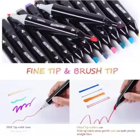 24 Pcs Dual Tip Markers Set ( default, Standard )