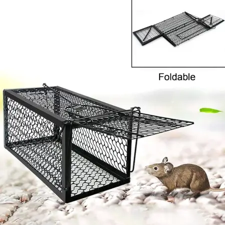Foldable Mouse Trap Squirrel Trap Small Live Animal Trap Mouse Voles Hamsters Live Cage Rat Mouse Cage Trap for Mice Easy to Catch and Release ( default, SMALL ).