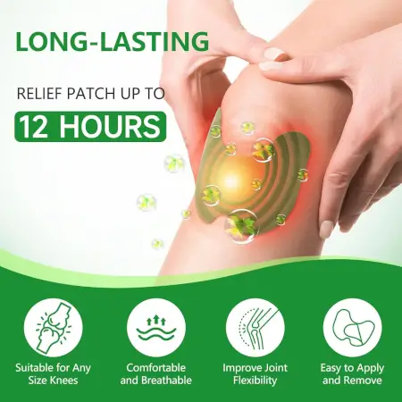 Knee Pain Relief Patches - Natural Herbal Knee Patch for Pain & Inflammation - Breathable, Long-Lasting, Comfortable, Non-Allergic - 10 Patches ( green, Standard )