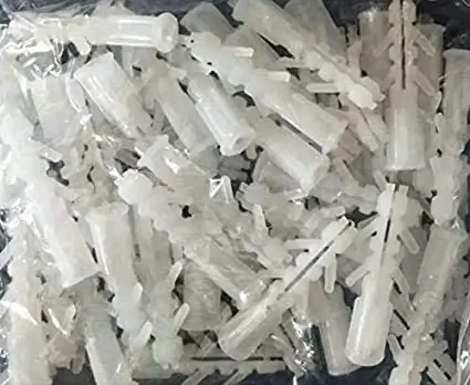 KRIFTON 35mm Plastic Sleeve Wall Plugs, PVC Sleeve Gitti, Wall Column Plug, Screw Sleeve Pack of 100pc ( white, Medium )