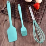 Silicone Spatula Set for Kitchen, Non-Stick Pan Cooking Spatula Whisk Brush with Steel Handle, Silicone Kitchen Tools Set ( default, Standard )