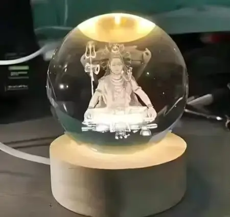 Macrail Shiv Shakti 3D Lord Shiva Crystal Ball Night Lamp ( default, Standard )