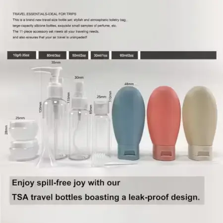 Travel Bottles Set, Leak Proof Silicone Containers for Toiletries, 10 Pack ( default, OS )