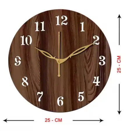 Decor 001-Wenge 25x25cm Wooden Wall Clock | Designer Analog Wall Clock for Home & Office Decor ( default, Standard ).