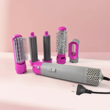 5 in 1 Hot Air Hair Dryer Brush – Multifunctional Styler with Detachable Heads for Drying, Straightening & Curling (1000W). ( default, Standard )