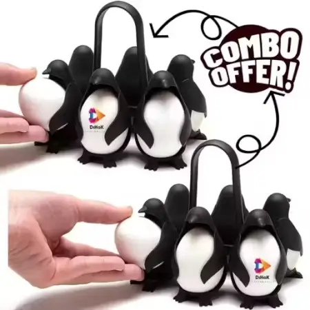 3 IN 1 Penguin Shaped Egg Cooker & Storage Holder (Pack of 2) ( black, OS )