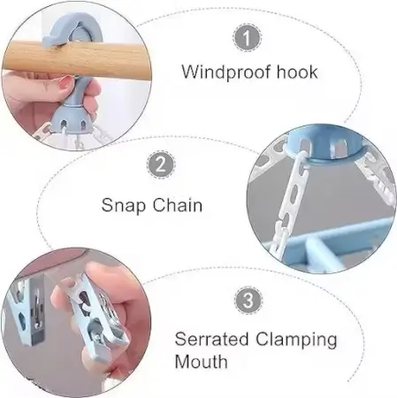 Plastic Square Cloth Drying Stand Hanger – 28 Clips ( default, OS )