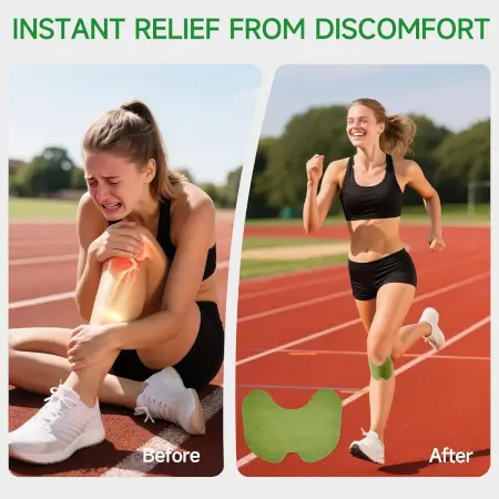 Knee Pain Relief Patches - Natural Herbal Knee Patch for Pain & Inflammation - Breathable, Long-Lasting, Comfortable, Non-Allergic - 10 Patches ( green, Standard )