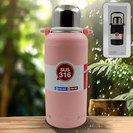 Stainless Steel tumblers 316 Stainless Steel, Vacuum Insulated Cup / Bottle, Portable Travel Kettle / Water Bottle with Handle, Outdoor Large Capacity Sports Kettle Cups / Bottle (1300 ML).